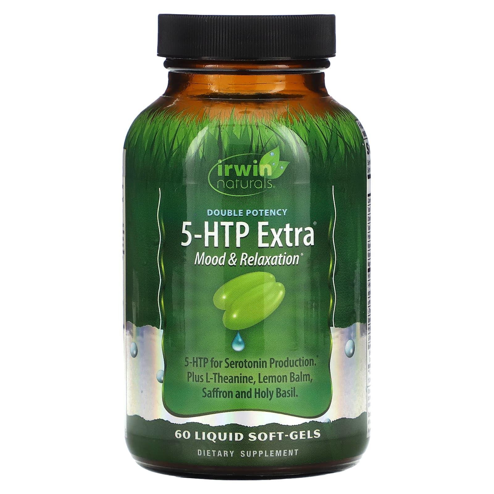 Irwin Naturals Double Potency, 5-HTP Extra, 60 Liquid Soft-Gels