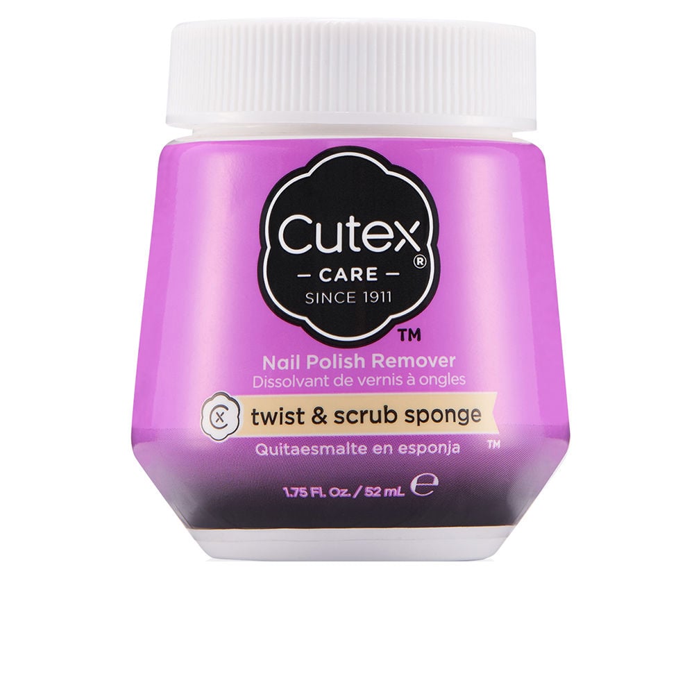 Cutex Twist & Scrub Sponge Nail Polish Remover Jar, 2 Fl Oz