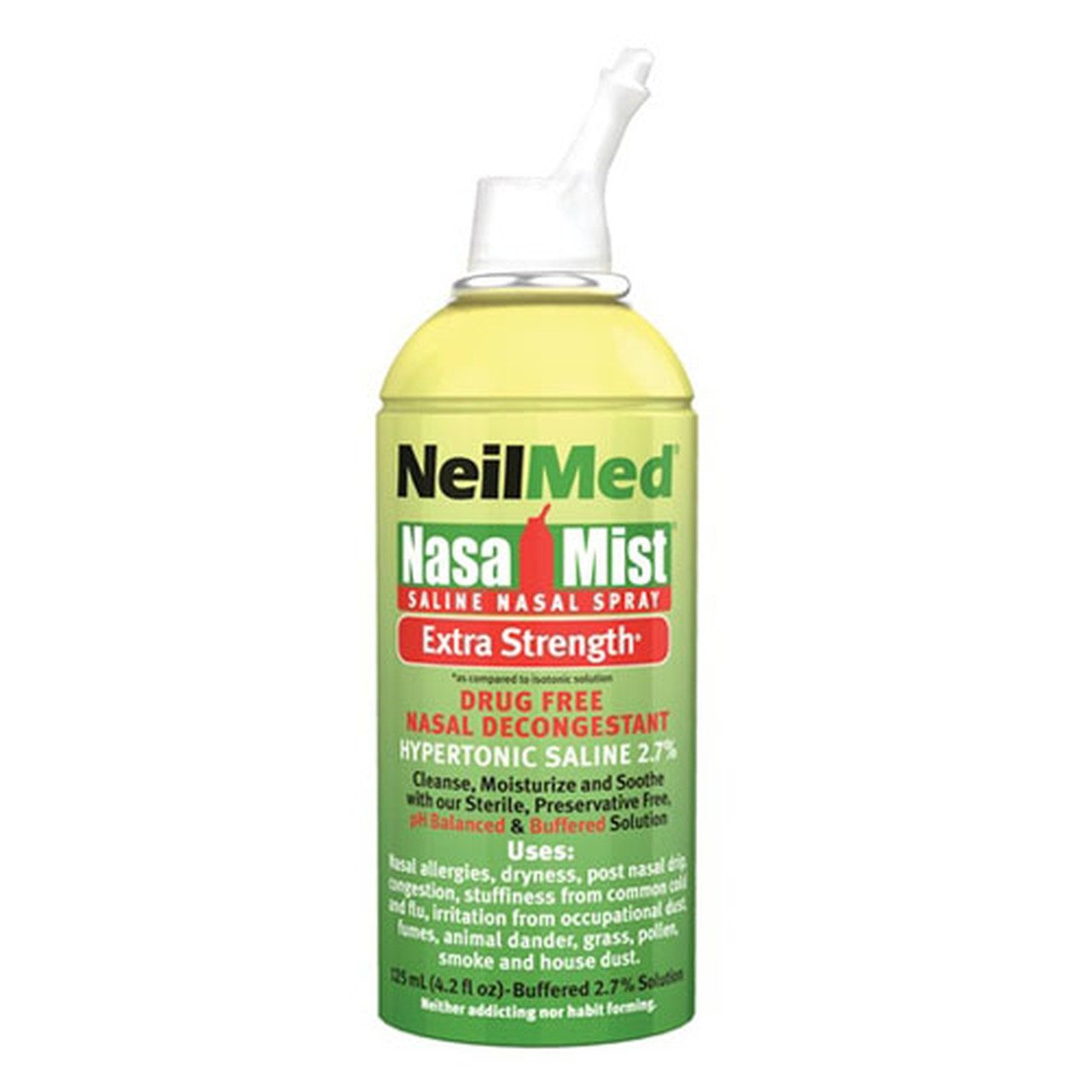 NeilMed NasaMist Extra Strength Hypertonic Saline Spray, Nasal Decongestant, 4.5 Oz