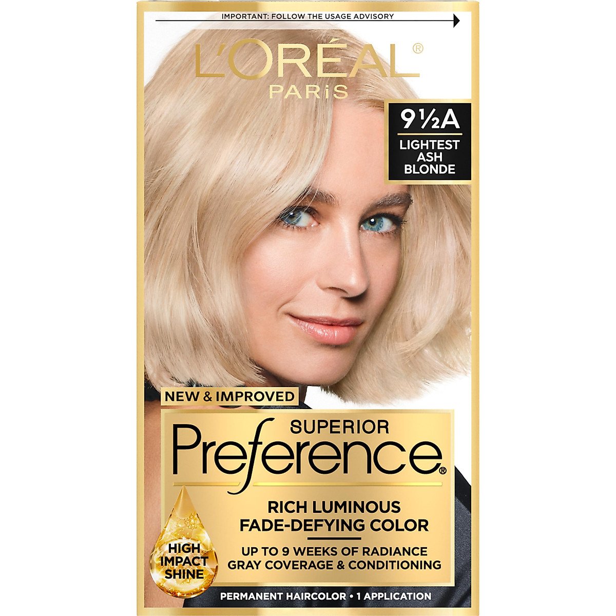 Superior Preference L'Oréal Paris Permanent Hair Color, 9.5A Lightest Ash Blonde