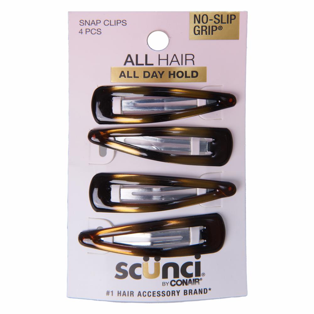 Scunci Snap Clips, No Slip Grip