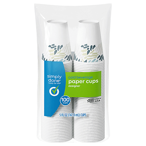 Simply Done Designer Paper Cups Cold Beverage 5 fl oz 100 ct