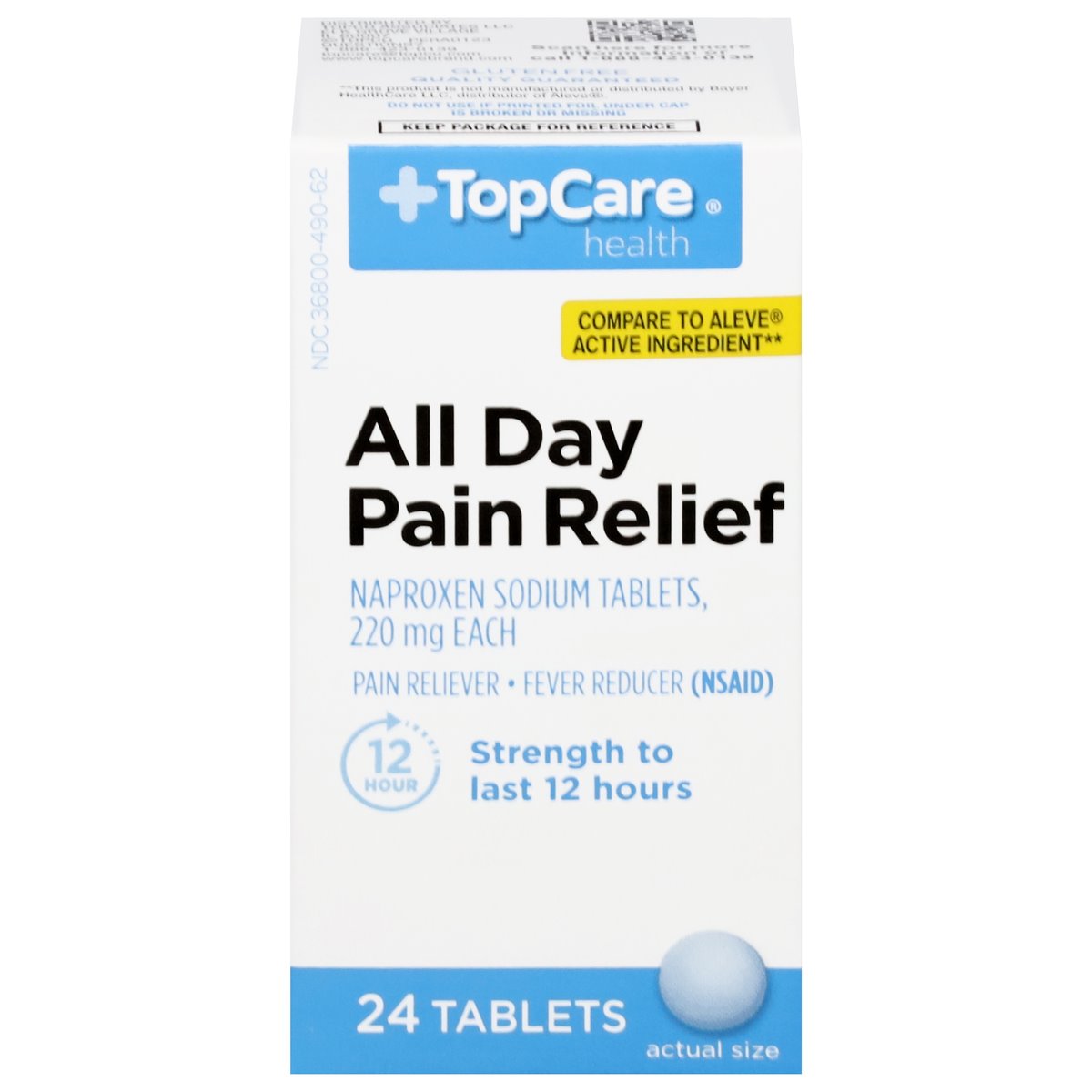TopCare All Day Pain Relief Tablets 220 mg, 24 ct