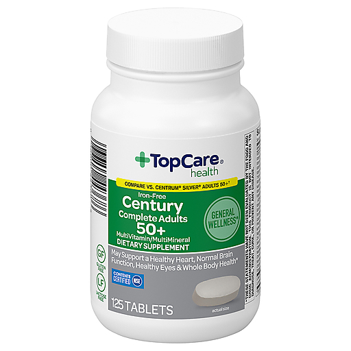 TopCare Century Complete Adults 50+ Iron Free Multivitamin Tablets, 125 ct