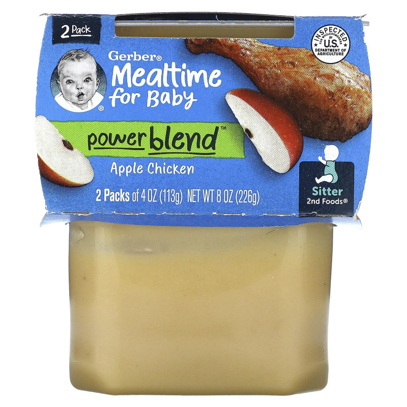 Gerber Apple Chicken, Nourishing Blends, Sitter 2nd Foods, 2 Packs