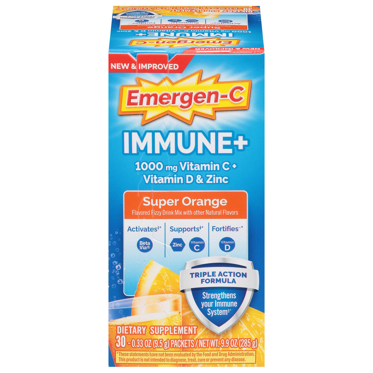Emergen-C Immune +, 1000 Mg, Packets, Super Orange