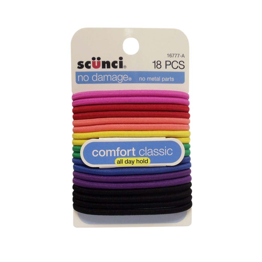 Scunci No Damage Medium Hold Elastics 18 Pcs