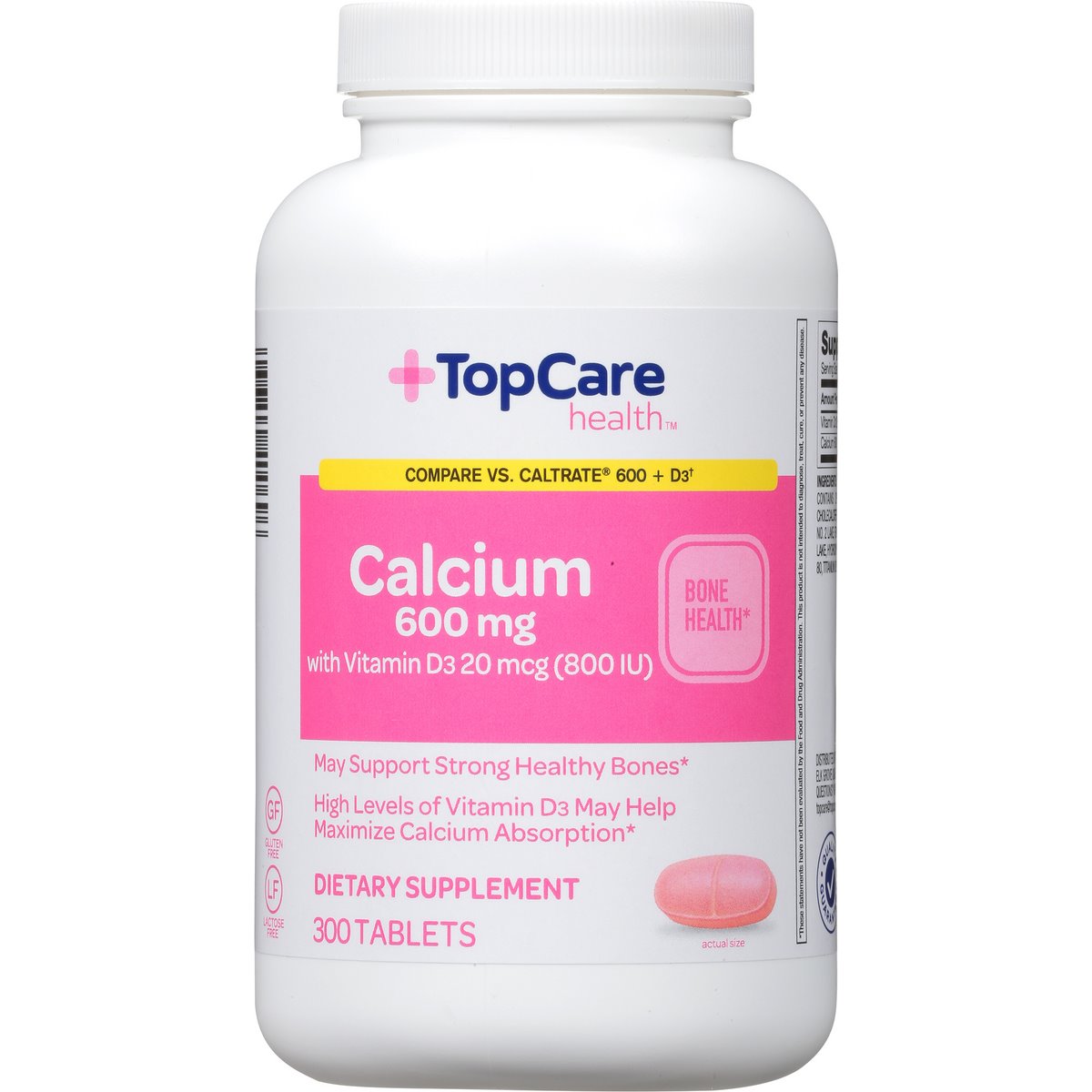 TopCare Calcium Tablets 600 mg, 300 ct