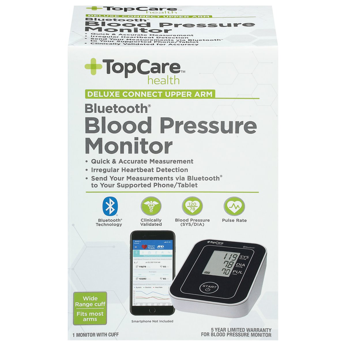 TopCare Health Blood Pressure Monitor, Bluetooth