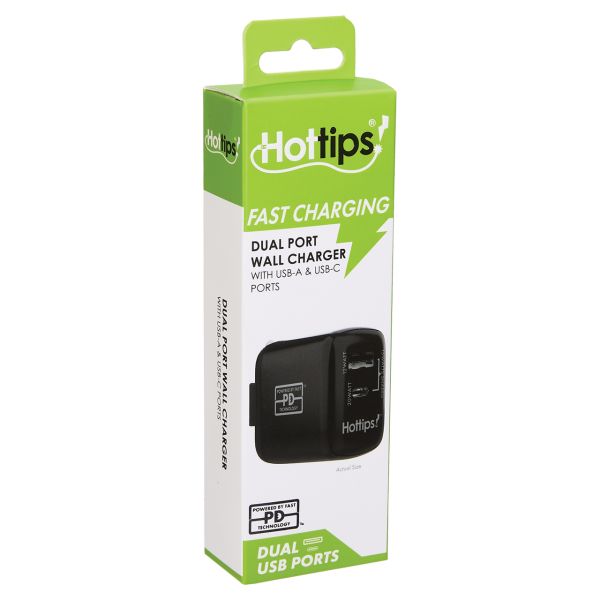 HotTips Fast Charging Dual Port Wall Charger