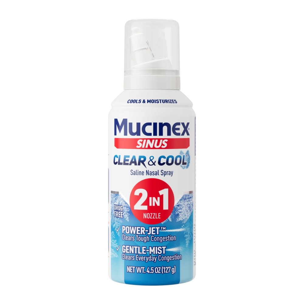 Mucinex Sinus 2-in-1 Clear & Cool Saline Nasal Spray