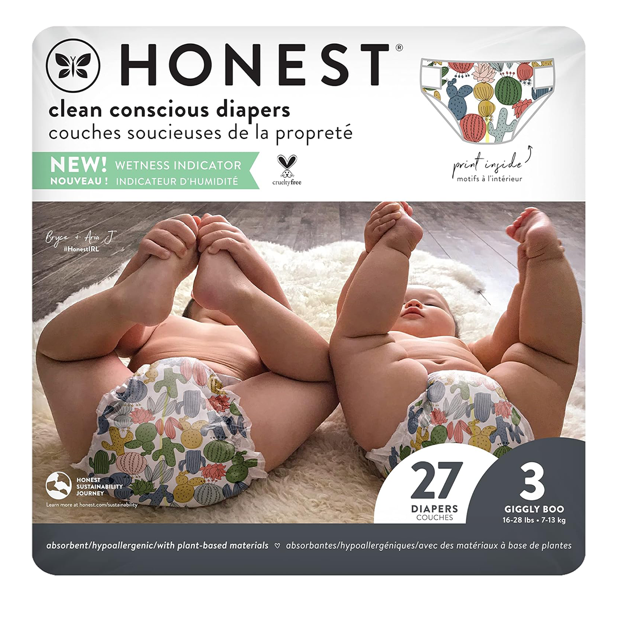 The Honest Company Clean Conscious Cactus Cuties Diapers Size 3