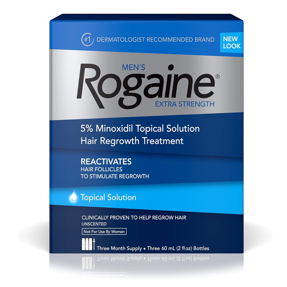 Rogaine Extra Strength 5% Minoxidil Topical Solution Hair Regrowth Treatment Unscented