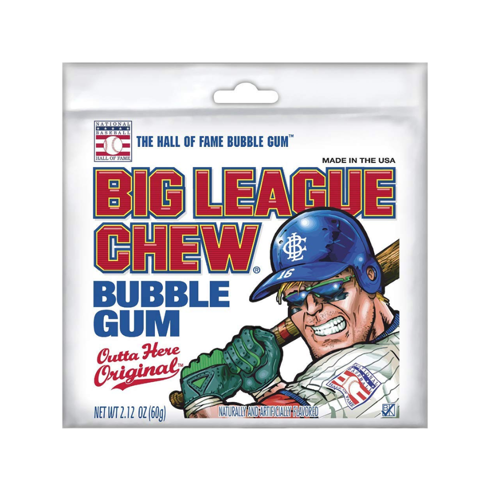 Big League Chew Outta' Here Original Bubble Gum, 2.12 Ounce Pouch