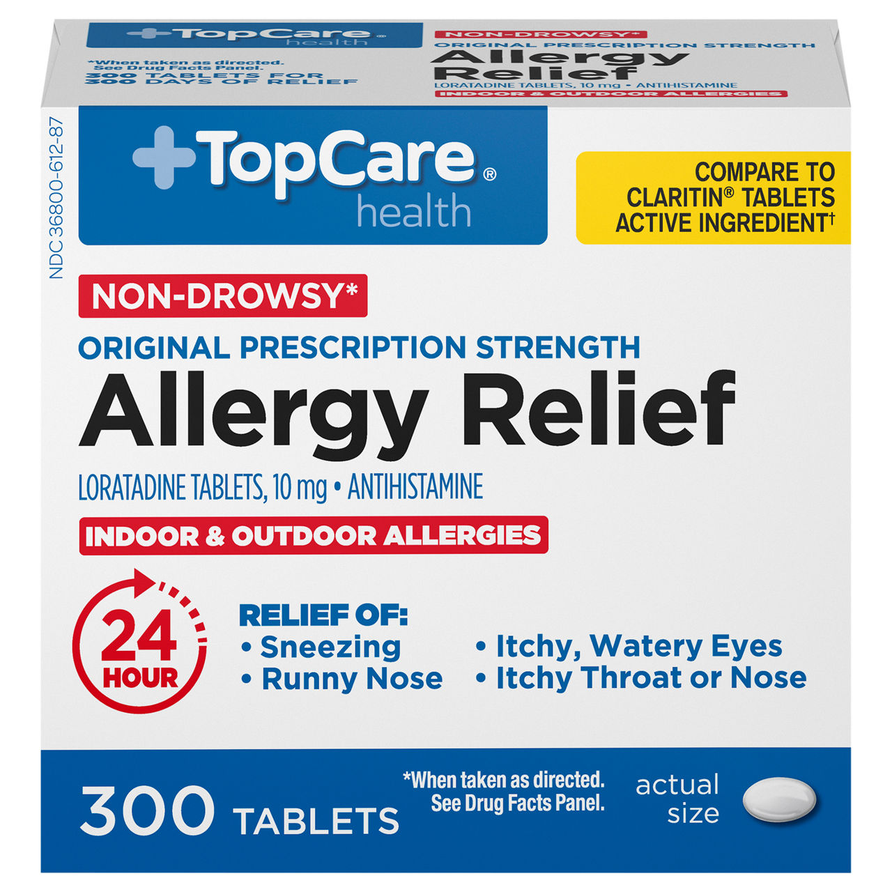 TopCare Health Loratadine 10 mg Allergy Relief Tablets – 300 Count