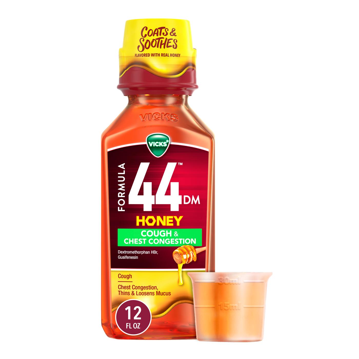 Vicks Formula 44 DM Honey Cough & Chest Congestion Medicine