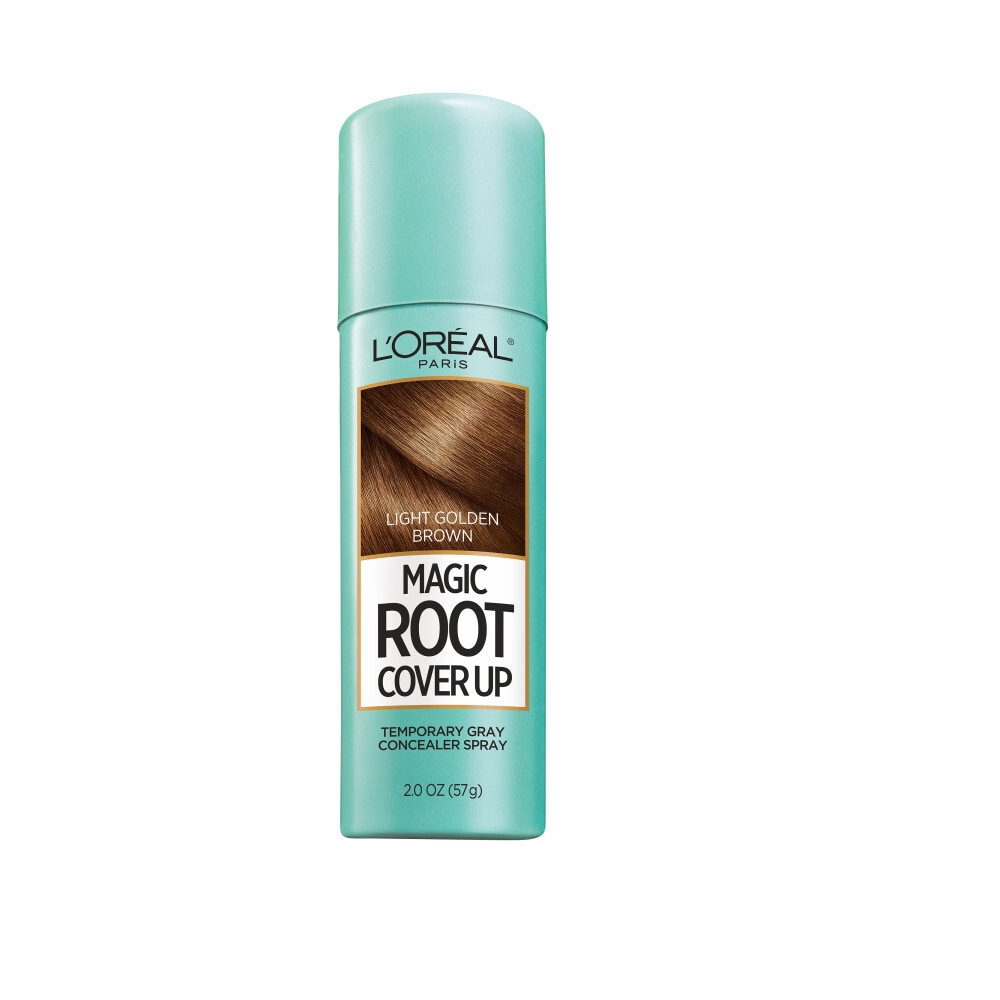 L'oreal Paris Magic Root Cover Up Temporary Gray Concealer Spray Light Golden Brown, 2 Oz