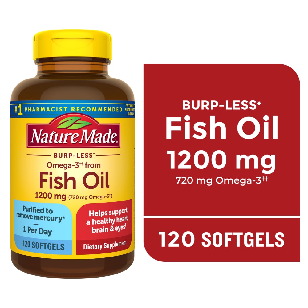 Nature Made Burp-Less Fish Oil 1200 Mg One Per Day - 120 Softgels
