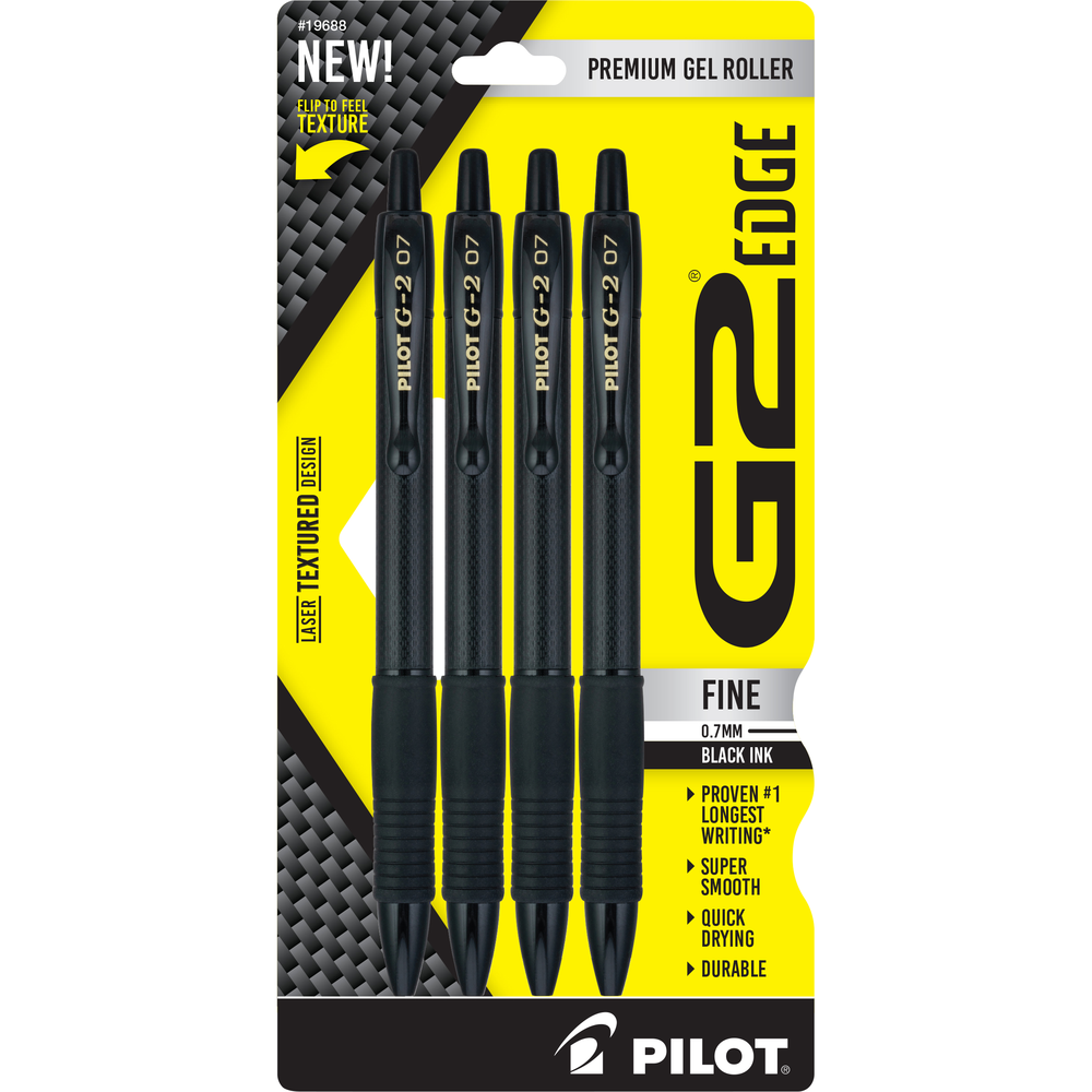G2 Edge Premium Retractable Gel Ink Rolling Ball Pens, Black