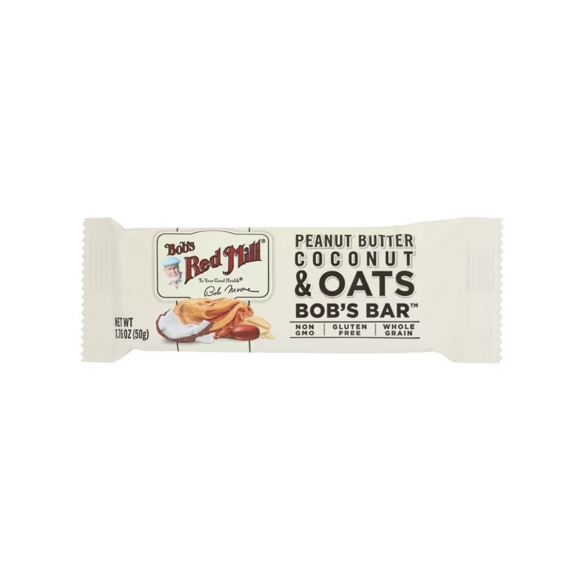 Bob's Red Mill Peanut Butter Coconut & Oats Bar 1.76 Oz Wrapper
