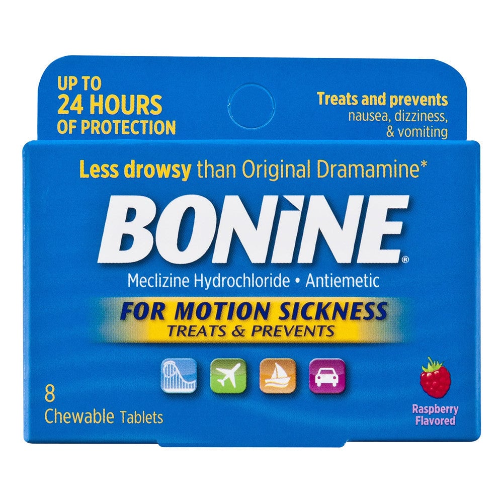 Bonine Chewable Tablets Raspberry Flavored 25 Mg Meclizine H Cl