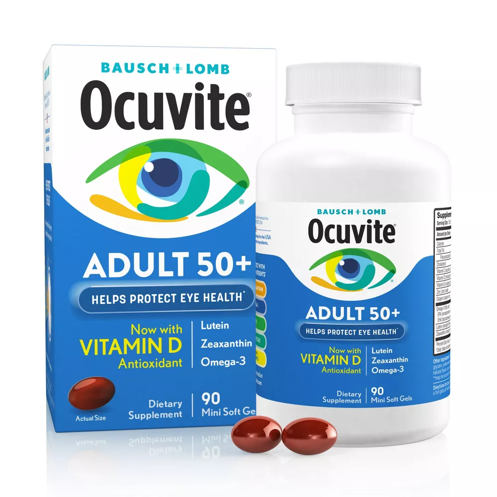 Ocuvite Adult 50+, Eye Vitamin & Mineral Supplement, 90 Mini Soft Gels