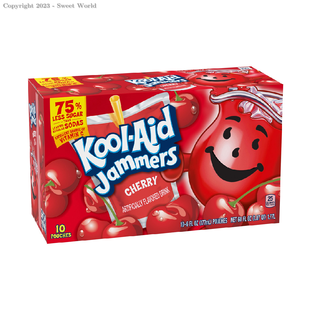 Kool-Aid Jammers Cherry Drink, 10 Ct Box, 6 Fl Oz Pouches
