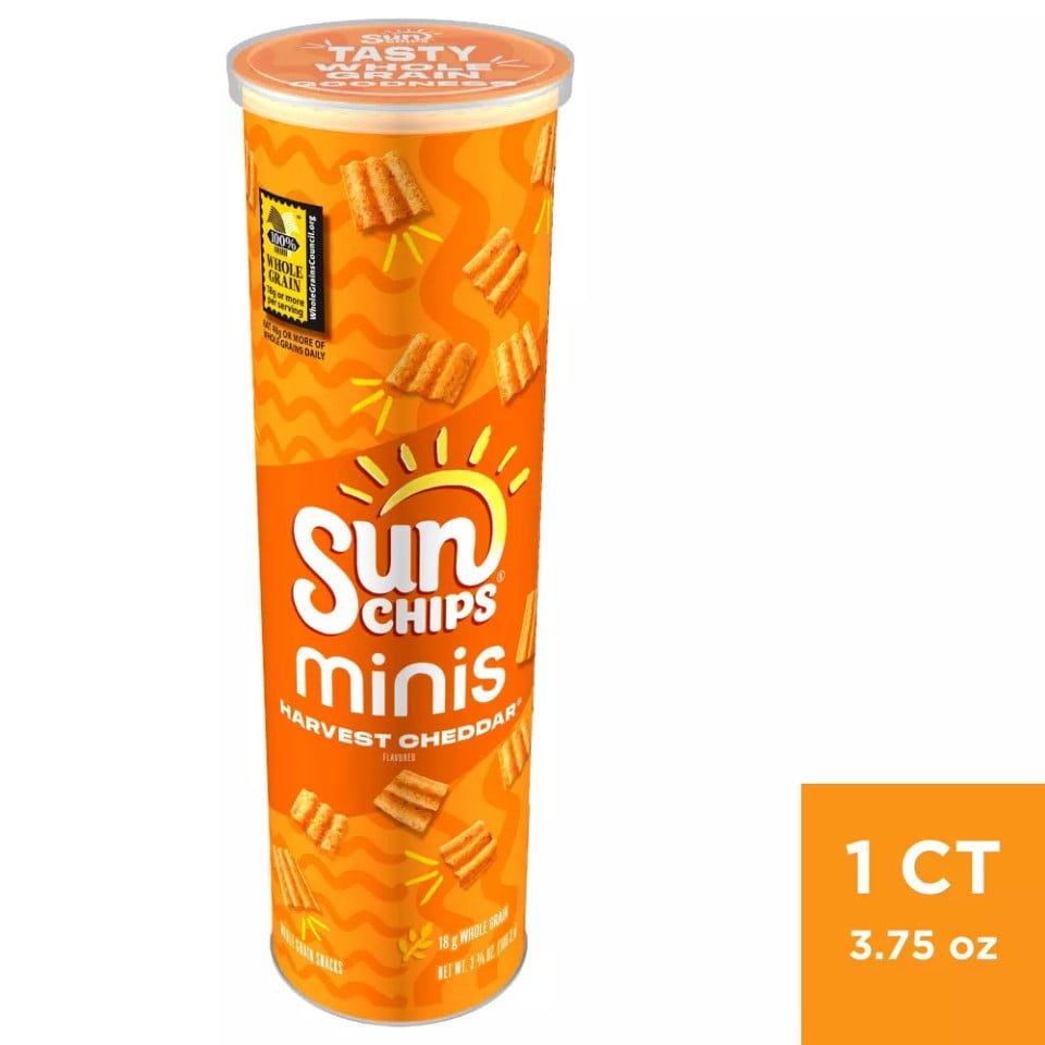 SunChips Minis Whole Grain Snacks Harvest Cheddar