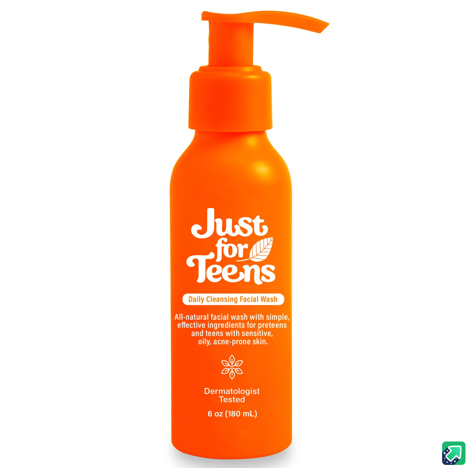 Just For Teens Organic Cleansing Facial Wash, 6 Oz