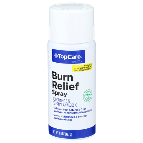 TopCare Health Lidocaine 0.5% External Analgesic Burn Relief Spray, 4.5 oz