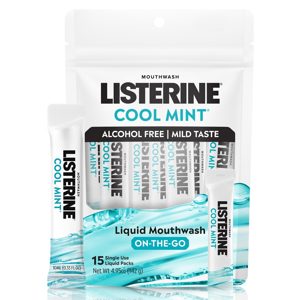 Listerine Cool Mint Mouthwash Sachets - 15ct