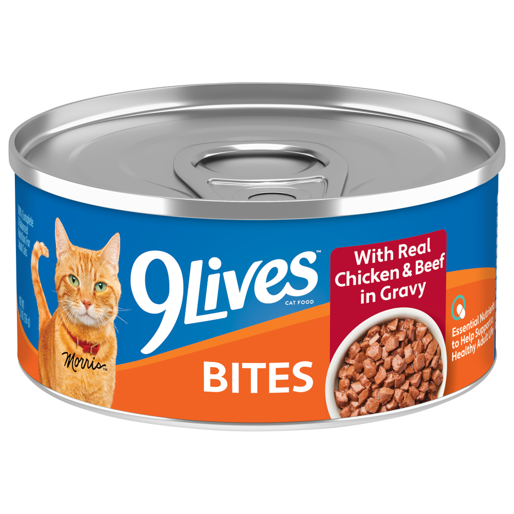9Lives Beef & Chicken in Gravy Wet Cat Food, 5.5 oz