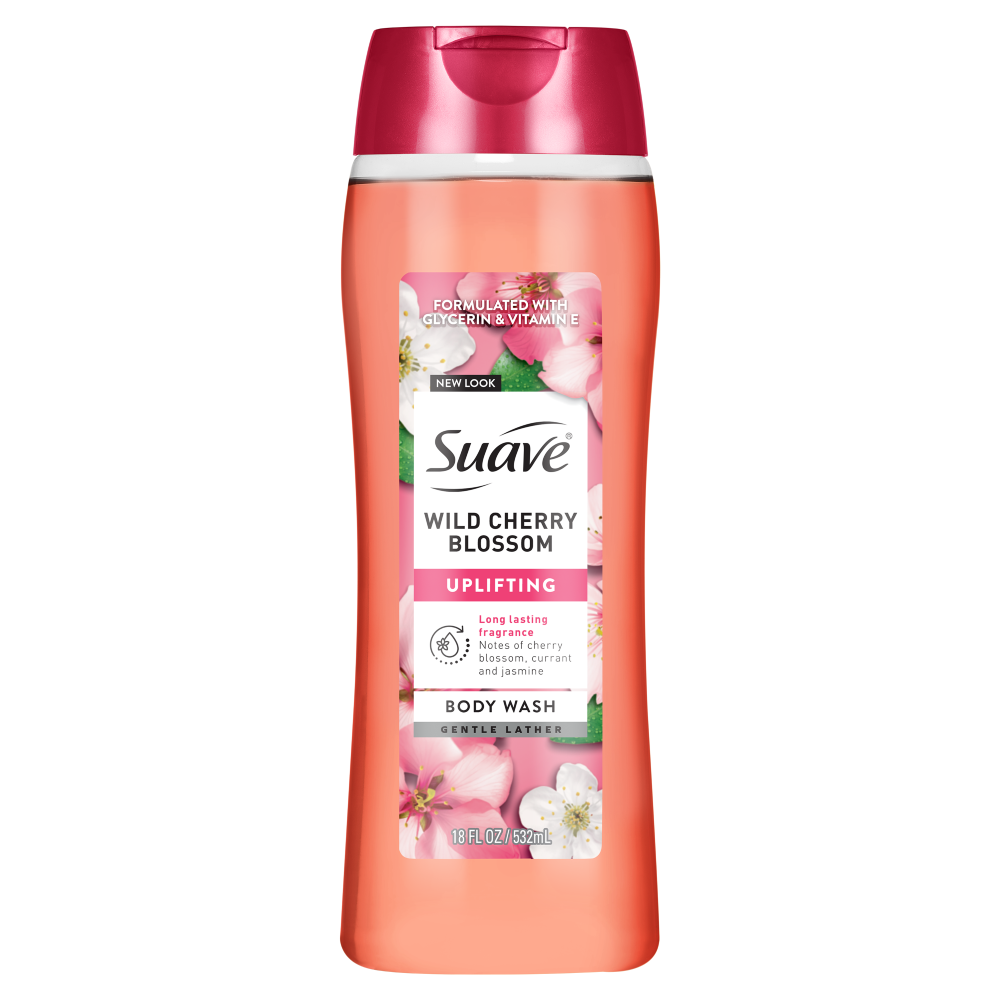 Suave Uplifting Body Wash Wild Cherry Blossom 18oz