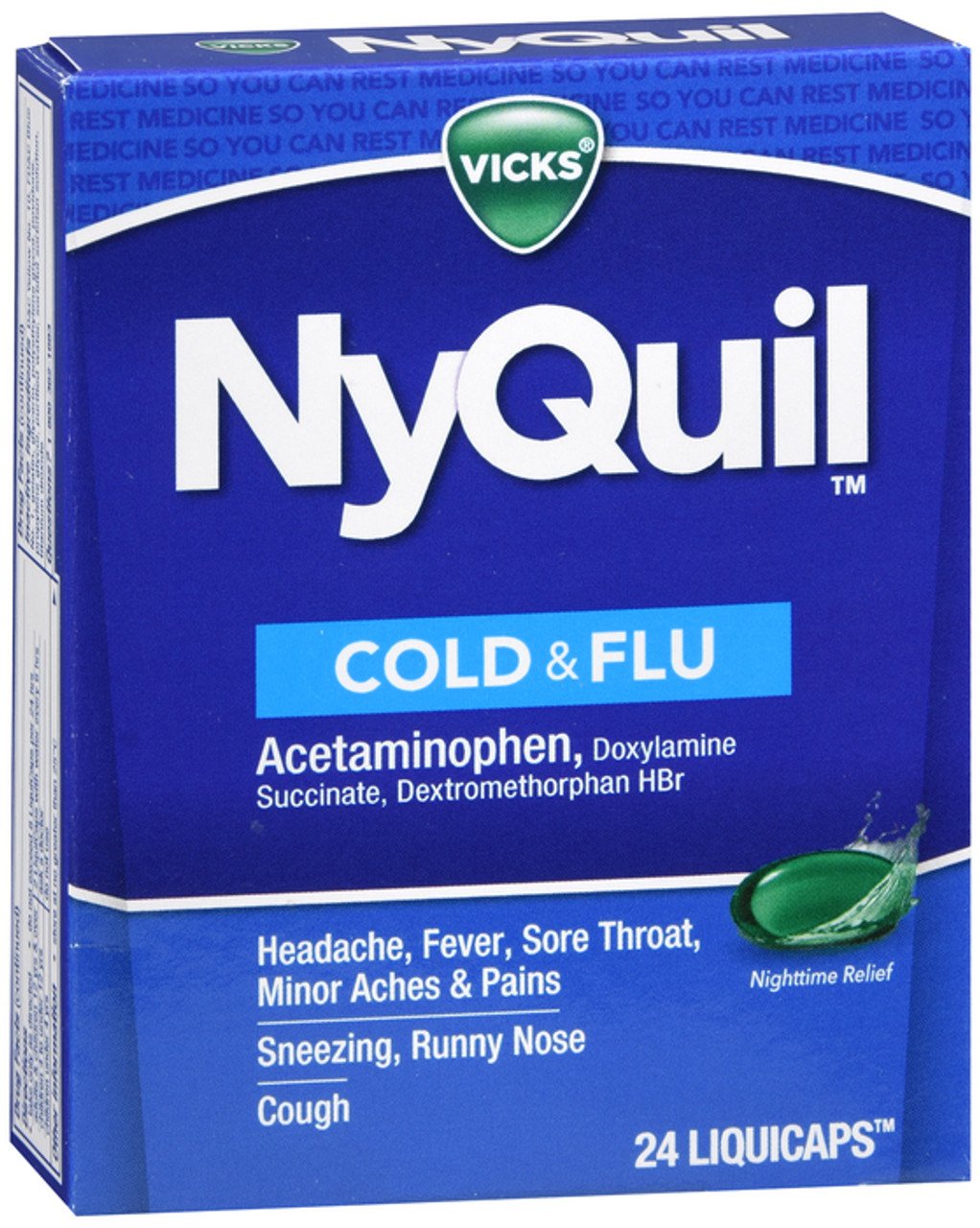 Vicks NyQuil Cold & Flu Nighttime Relief LiquiCaps - 24ct