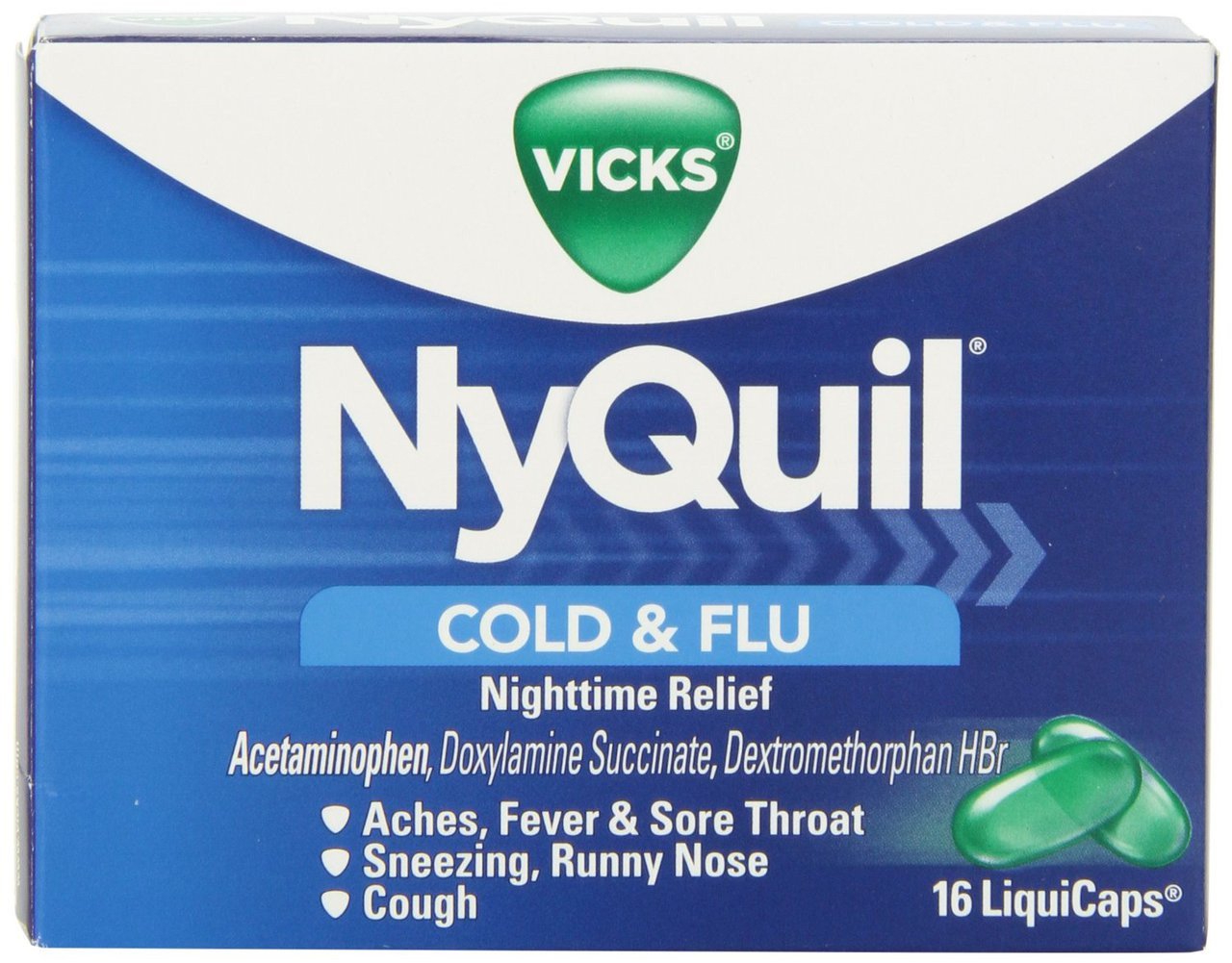 Vicks Nyquil Cold & Flu Liquid Caps, Nighttime Relief
