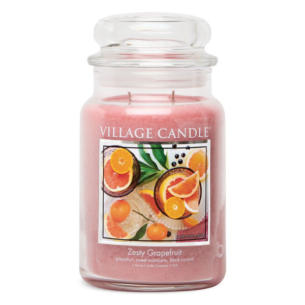 Village Candle Large Glass Jar - Zesty Grapefruit