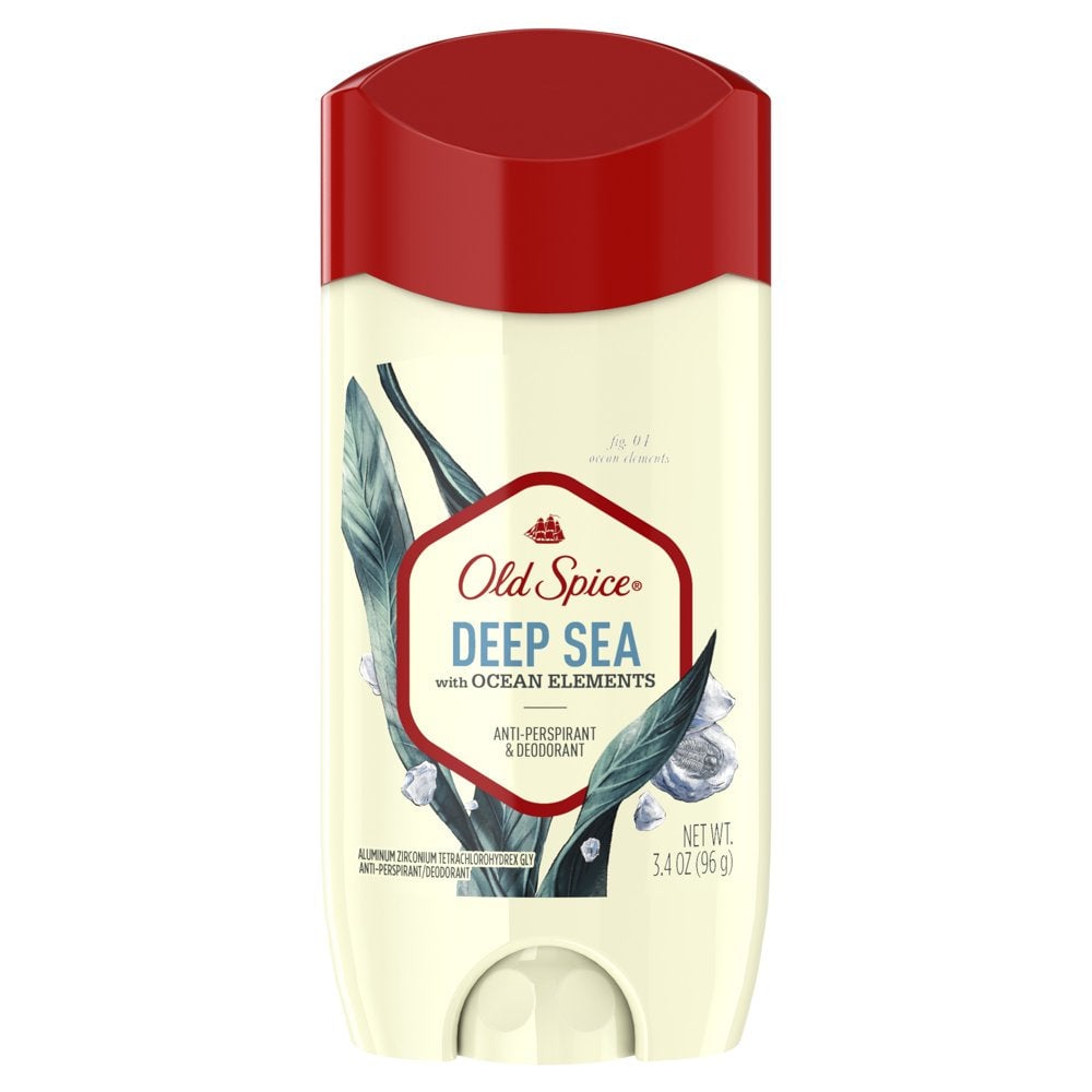 Old Spice Invisible Solid Antiperspirant Deodorant For Men, Deep Sea, 3.4 Oz
