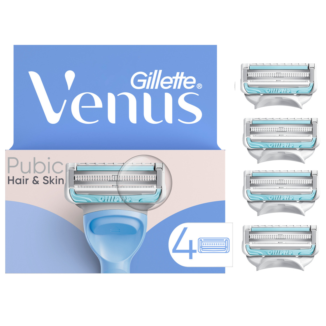 Gillette Venus For Pubic Hair & Skin Blade Refills 4ct