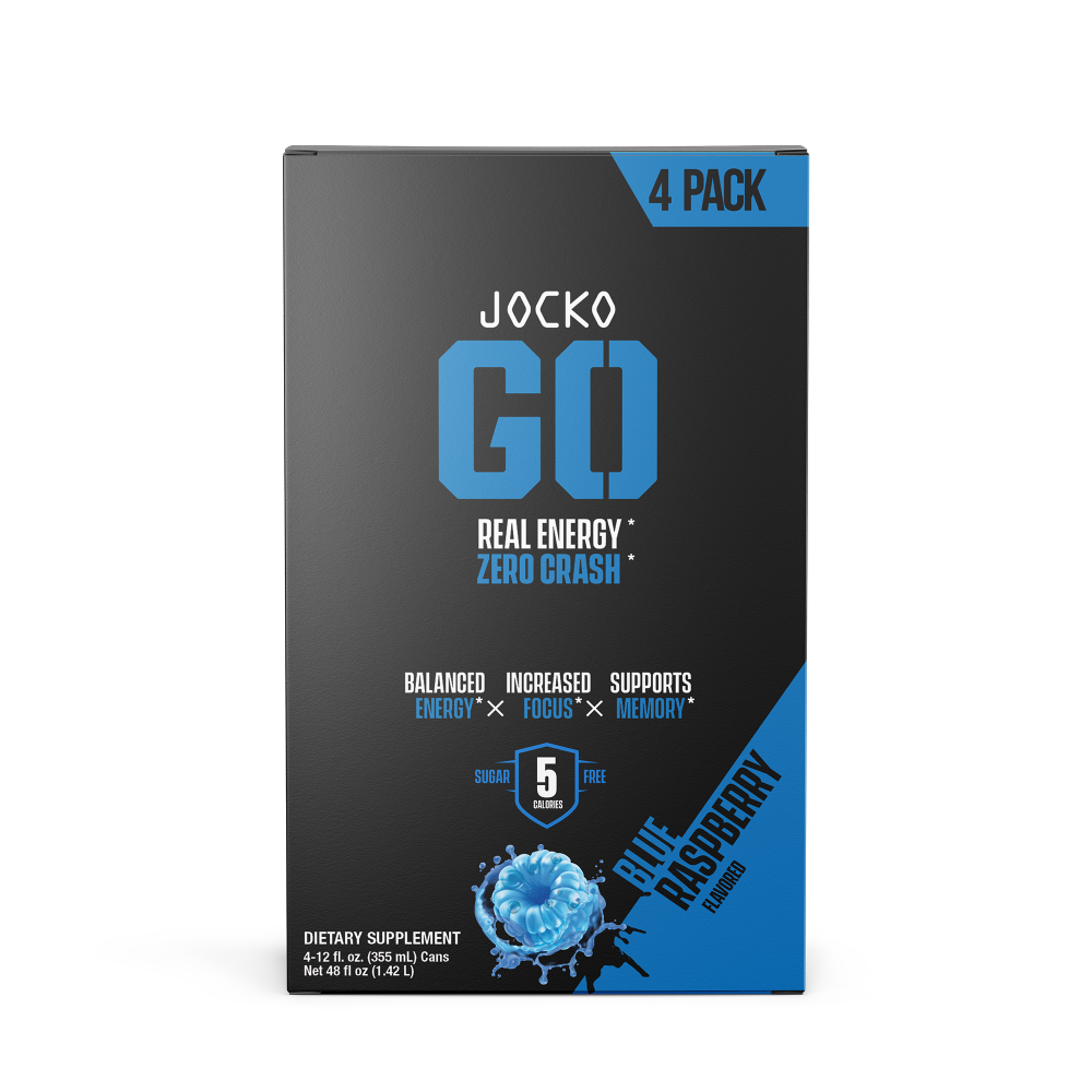 Jocko GO Energy Drink Blue Raspberry 12oz 4pk