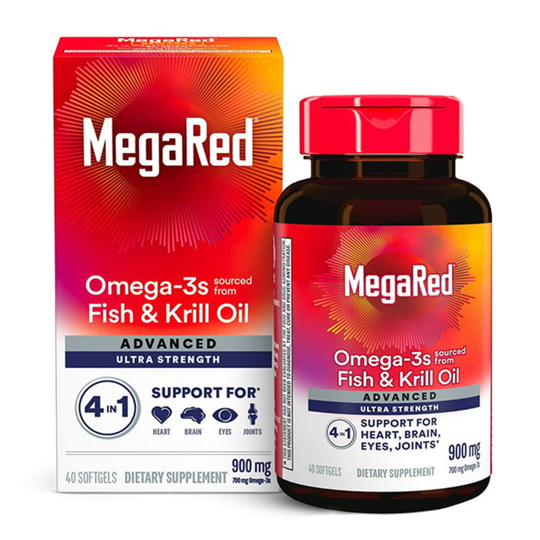Megared Advanced 4in1 500mg Omega-3 Fish + Krill Oil Supplement Softgel