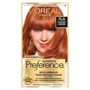 L'Oreal Paris Superior Preference Permanent Color, With Shine Serum, Warmer, Lightest Auburn 7 La