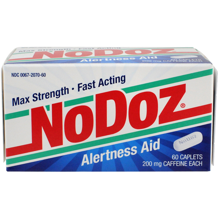 NoDoz Caffeine 200mg Alertness Aid Caplets Max Strength, 60 Caps