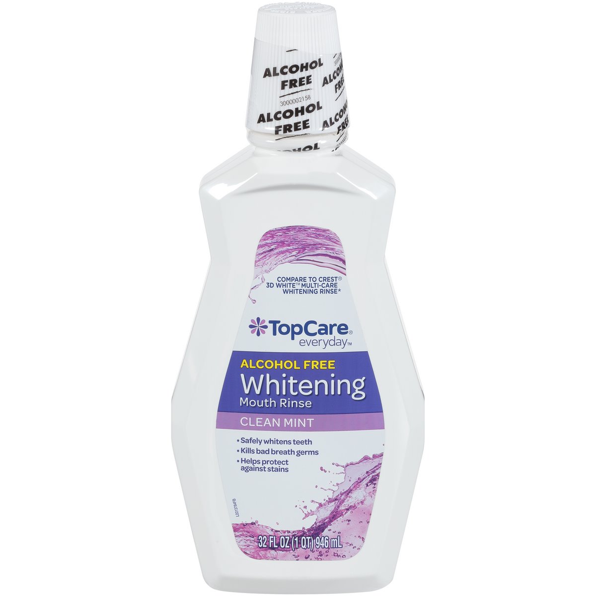 TopCare Alcohol Free Whitening Mouth Rinse Clean Mint 32 fl oz