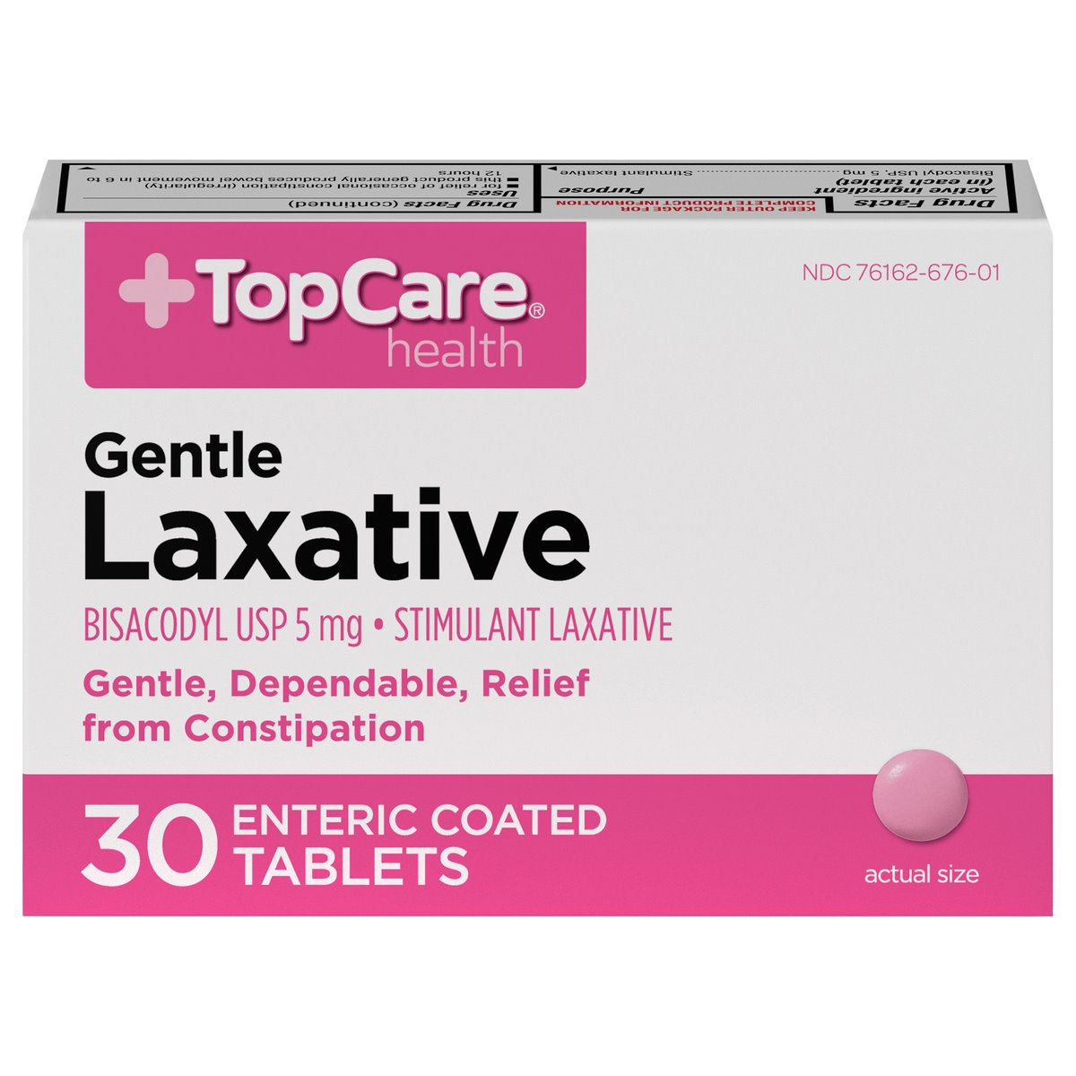 TopCare Gentle Laxative Bisacodyl Tablets 5 mg 30 ct