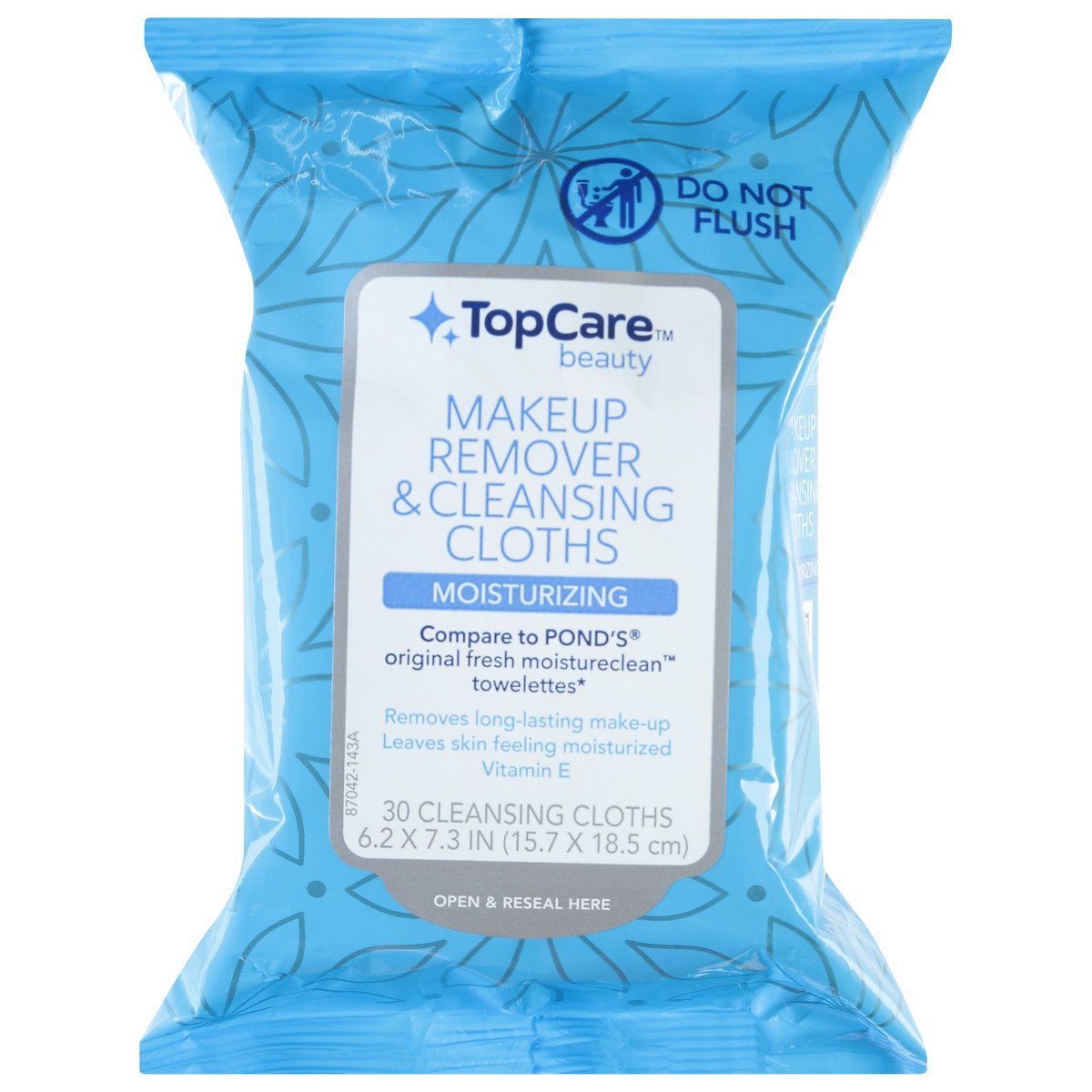 TopCare Beauty Makeup Remover & Cleansing Cloths, Moisturizing, 30 ct