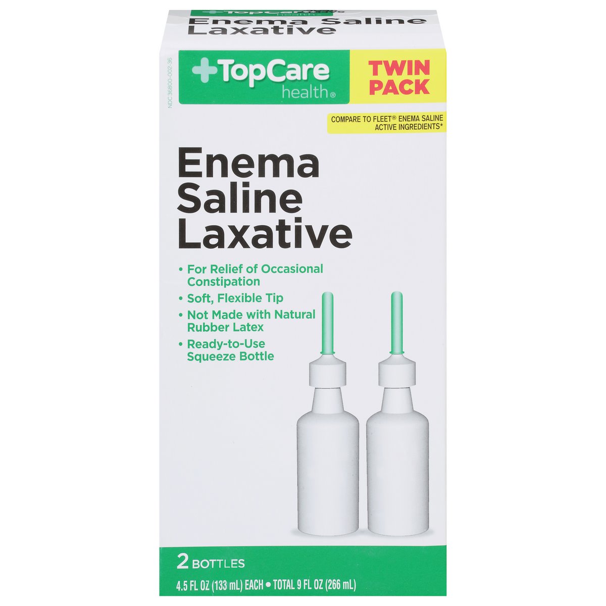 TopCare Enema Saline Laxative Twin Pack 4.5 fl oz 2 ct