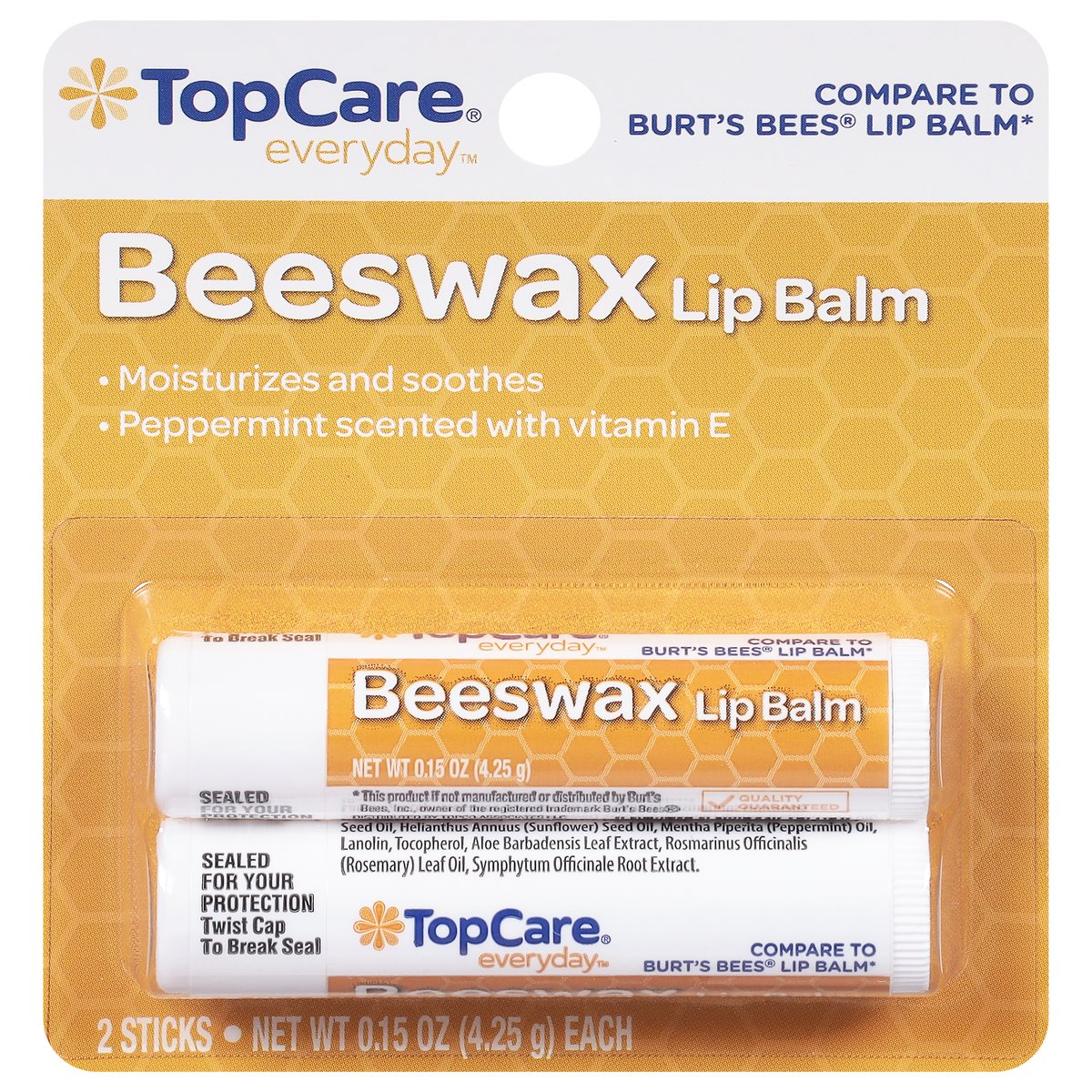 TopCare Beeswax Lip Balm 2 ct