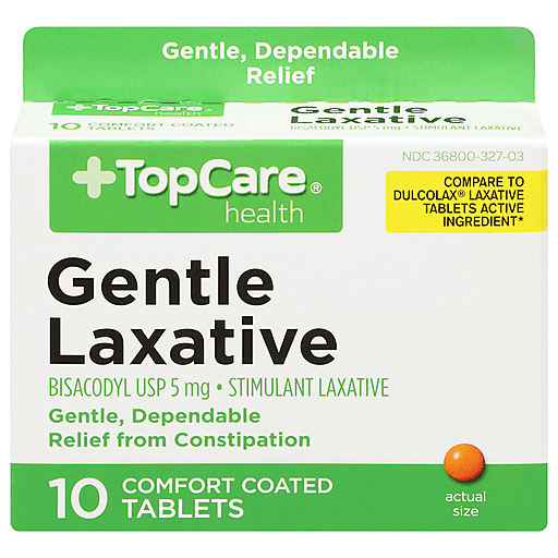 TopCare Gentle Laxative Comfort Coated Tablets 5 mg 10 ct