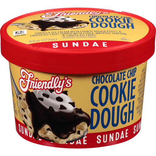 Friendly's Ice Cream, Chocolate Chip Cookie Dough Sundae 6 Fl Oz