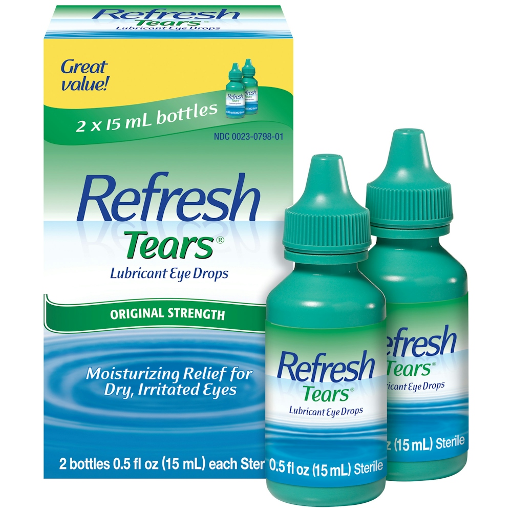 Refresh Tears Moisturizing Relief Lubricant Eye Drops 2 Bottles 0.5 Fl Oz Bottle
